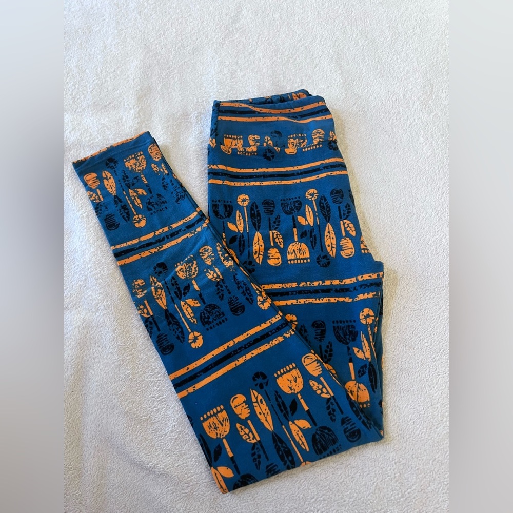 Blue and Orange Patter Leggings